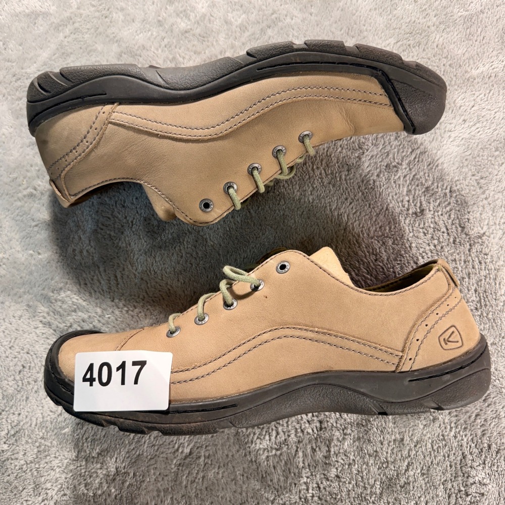 Keen Presidio Walking Shoes Women 10 Tan Leather Lace Up 1008387